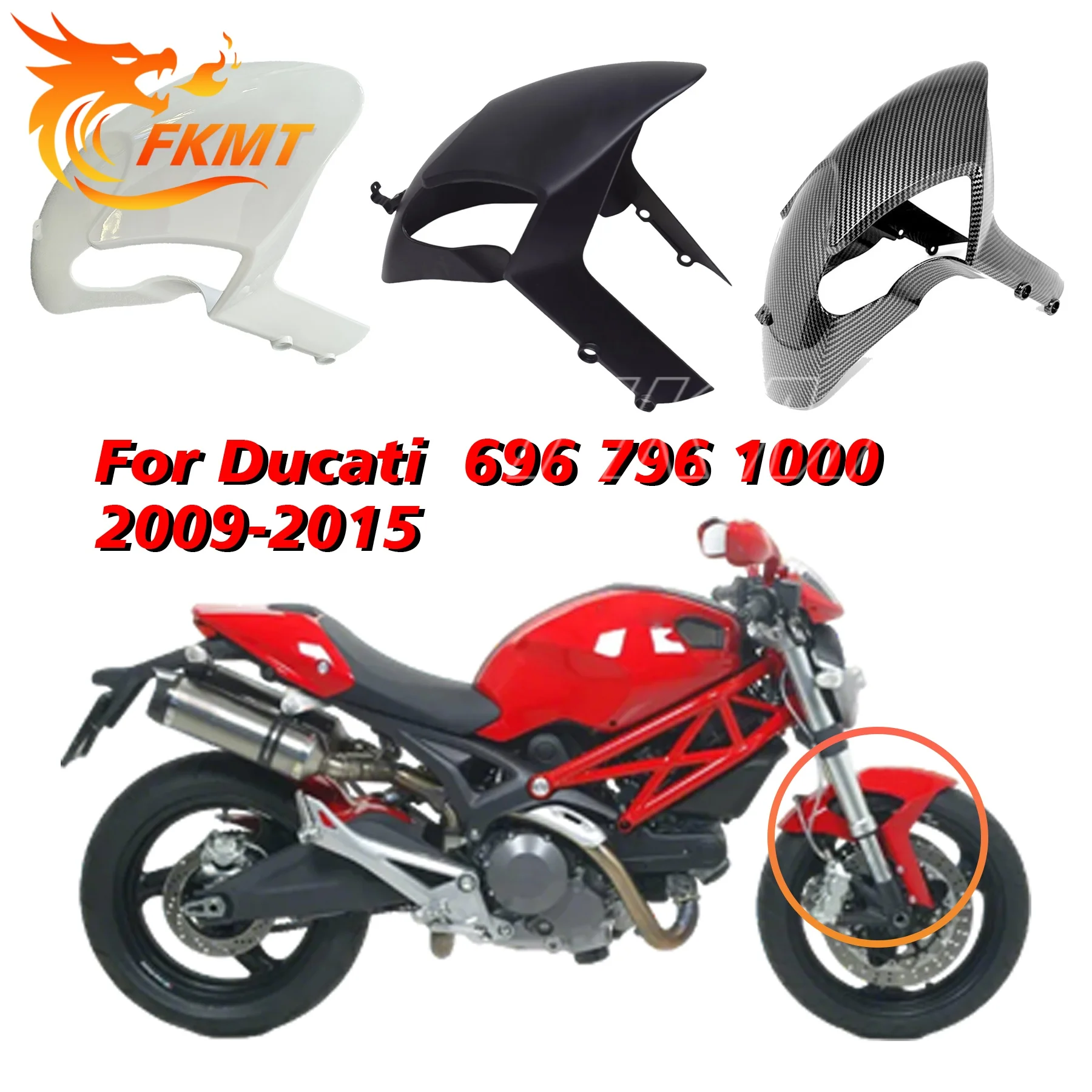 

Motorcycle Front Fender Splash Mud Dust Guard Mudguard Cover Fairing Cowl For DUCATI EVO Monster 696 796 795 1100 2009 2010-2015