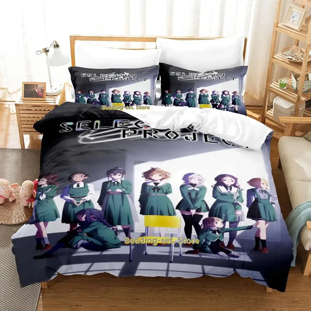 

2023 SELECTION PROJECT Bedding Set Cartoon Anime three-piece set Adult Kid Bedroom Duvetcover Sets 3D Kawaii roupas de cama