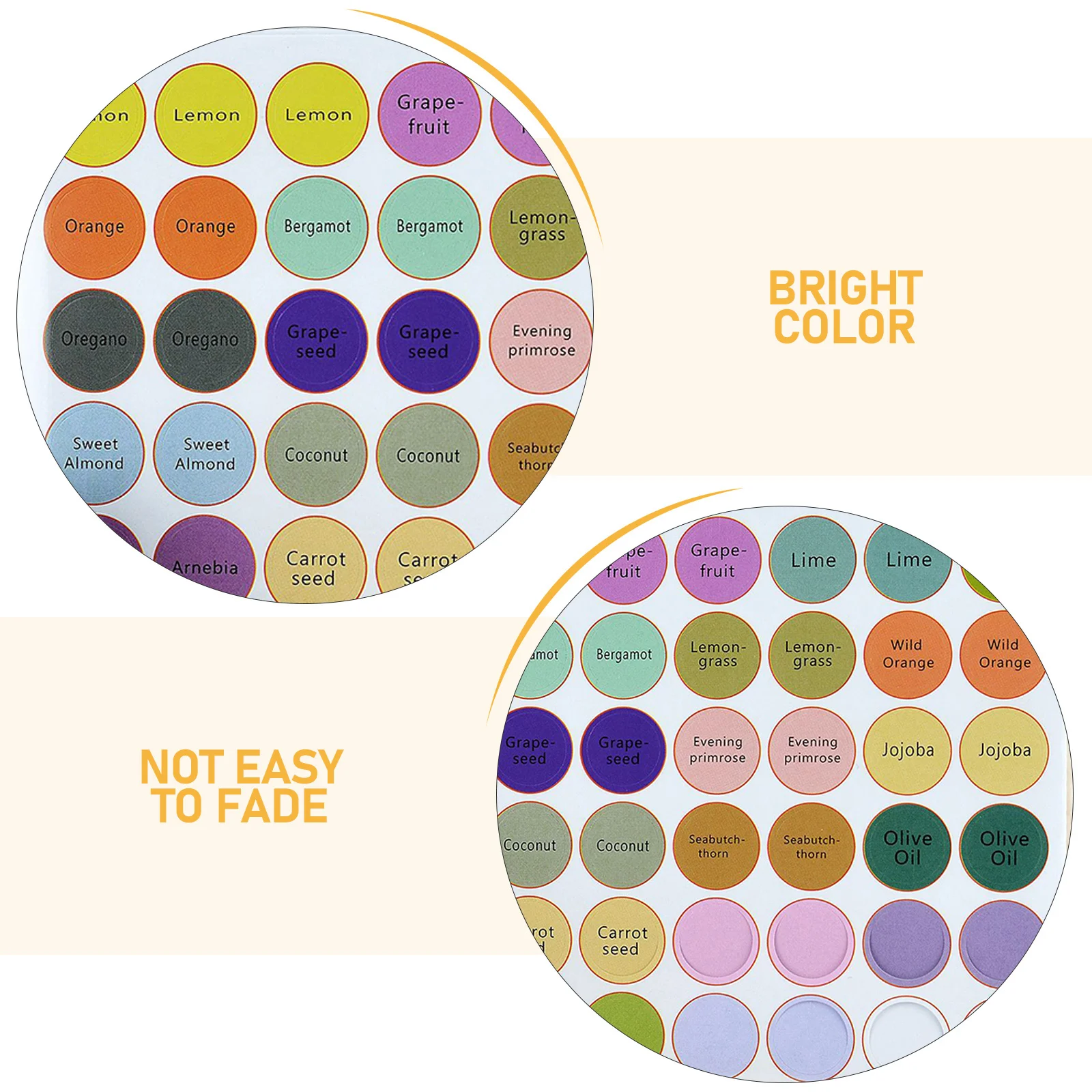 10Pcs Stickers for Jar Adhesive Bottle Label Round Canning Label Set Oil Bottle Decals Packaging Labels Kitchen Seasoning