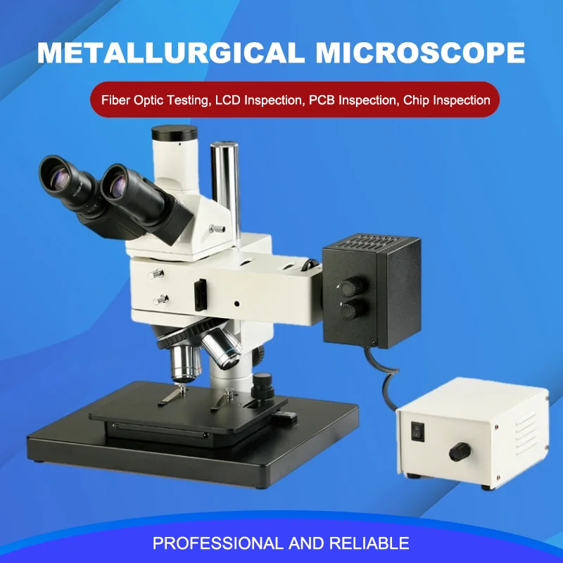 WSM1100 Metallurgical Microscope With 50-500x Magnification 6V30W Halogen Lamp Industrial Checking Measures Laboratory Use