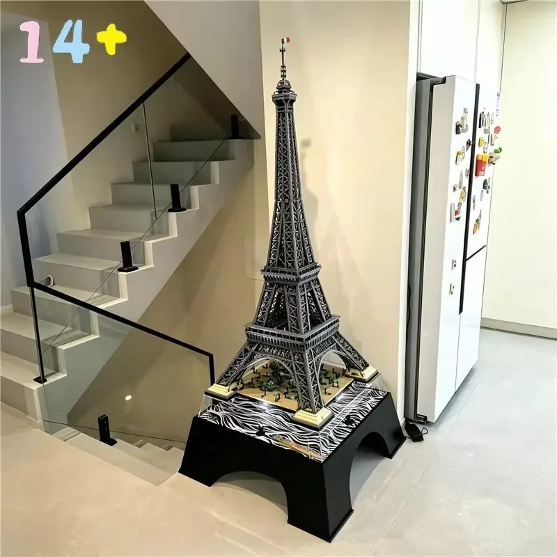 10001pcs 1.49m Eiffel Tower Building Blocks, Paris, France Model, High-Difficulty Assembly of Landmark Buildings for Adults Gift
