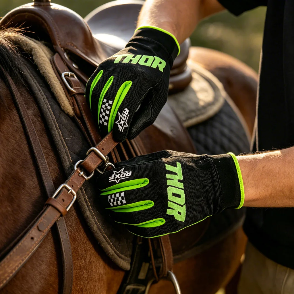 Wear‑Resistant Equestrian Gloves,Adjustable Velcro Touch‑Screen Gloves for Men Women Arena Horse Riding Equestrian Practice