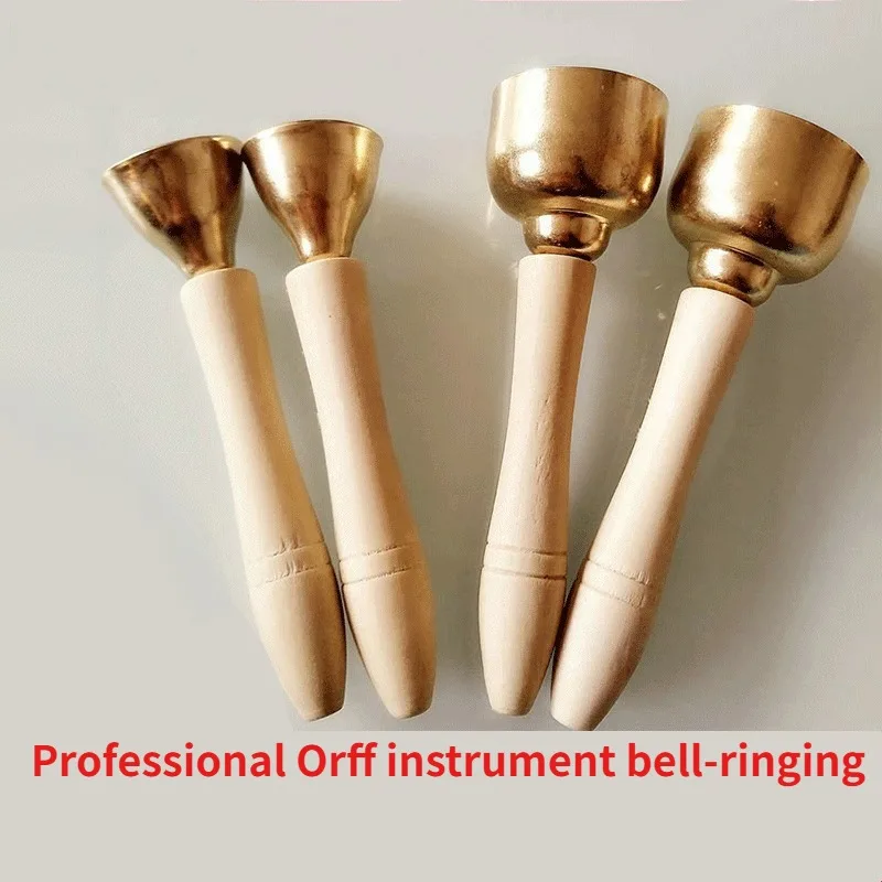 

Профессиональный ударный музыкальный инструмент Orff, медный колокольчик с деревянной ручкой, праздничные рождественские тибетские колокольчики для медитации