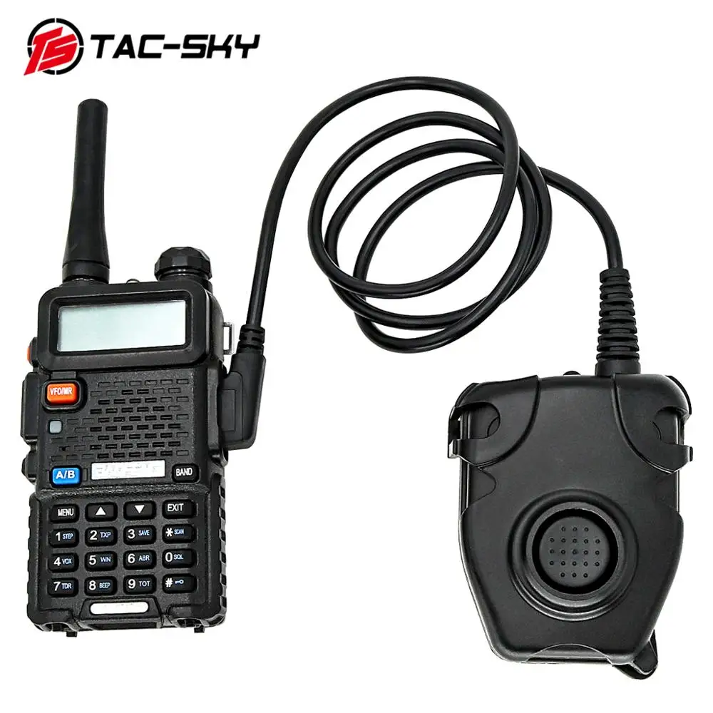 TAC-SKY Taktyczny zestaw słuchawkowy U94 PTT Przycisk Walkie-Talkie Zestaw słuchawkowy Wtyczka Adapter Radio Airsoft Wojskowe nauszniki strzeleckie