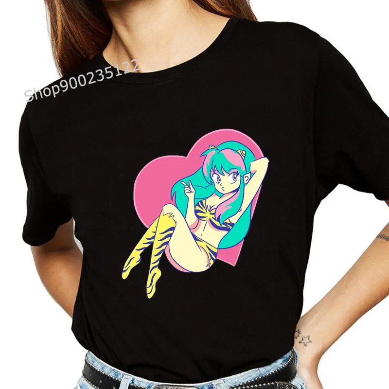 Anime t-shirts Urusei Yatsura and tsuira graphic cute Cartoon Ulzzang vintage Manga tees top print short sleeve woman clothes