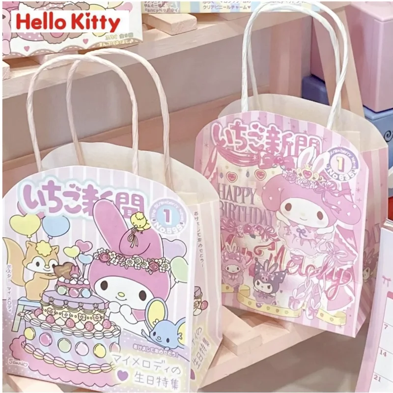 Sanouli handbag kuromi kraft paper bag gift bag gift packaging halloween decoration anime children's birthday wholesale 10pcs