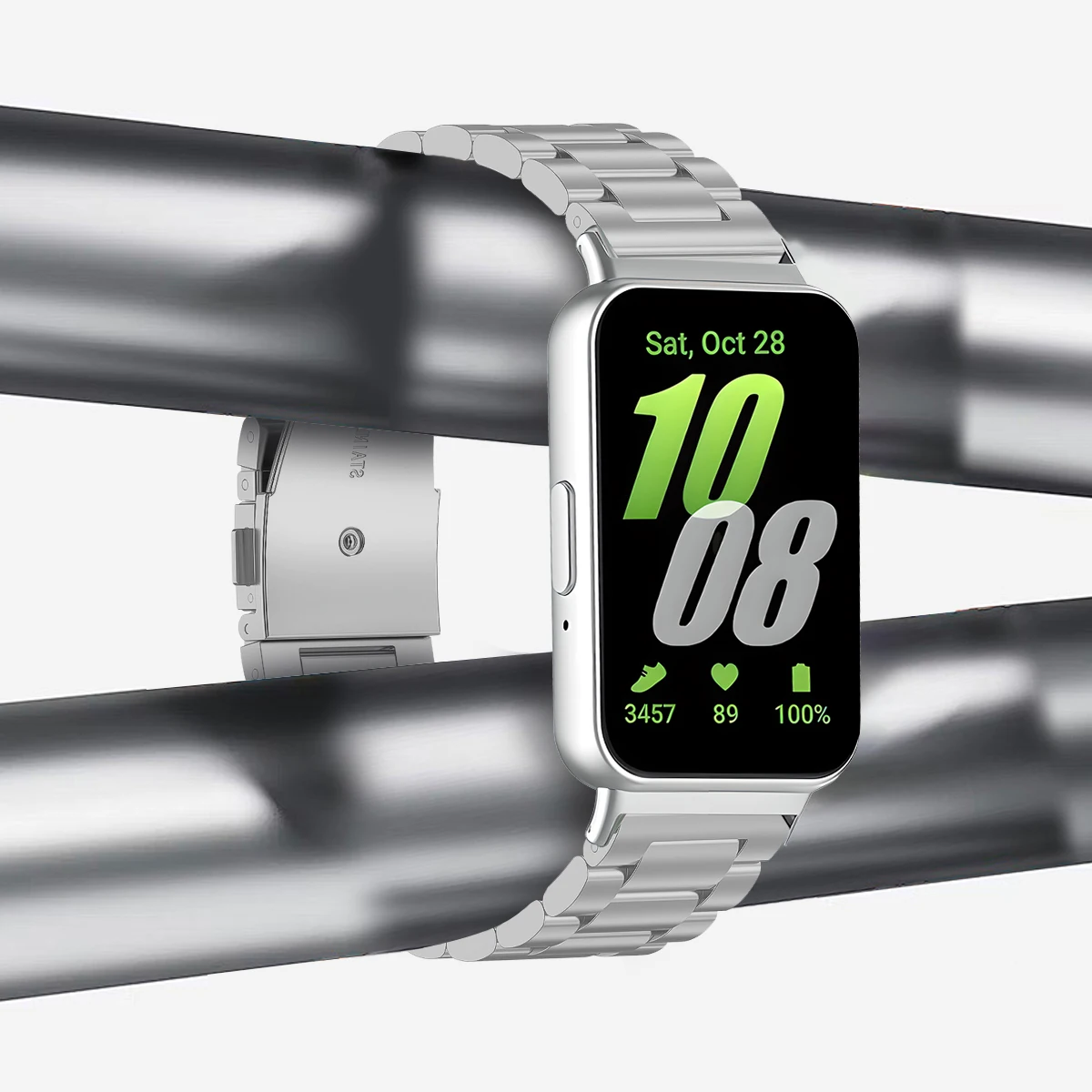 Stainless Steel Strap For Samsung Galaxy Fit 3 Metal Bracelet Luxury Bussiness Band For Samsung Galaxy Fit3 SM-R390 Accessories
