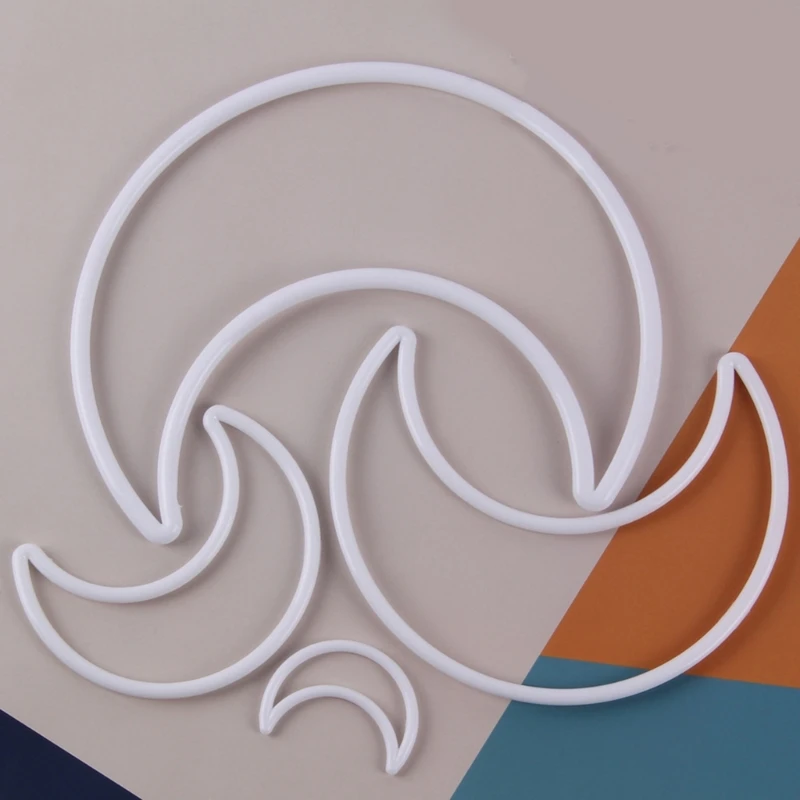 Lune en plastique blanc, décoration maison, artisanat pour fabrication projets d'attrape-rêves