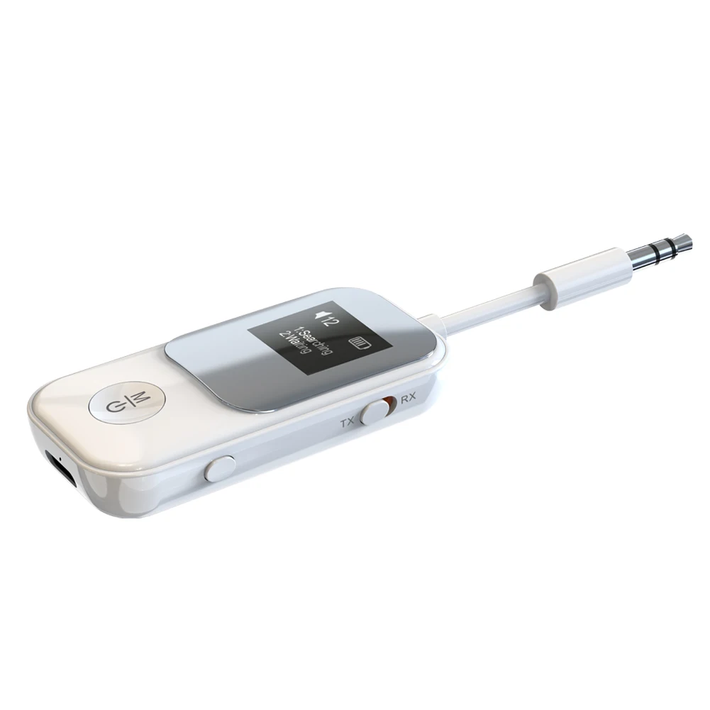 Bluetooth V5.2 Wireless Audio Adapter with LED Display & DSP, Transmitter/Receiver, Dual Device, Ultra-Long Battery Life BR19T