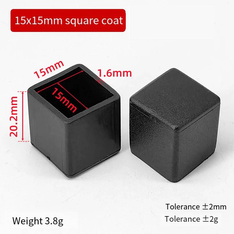 

Dia 10mm~100mm Square PVC Soft Rubber Sleeve Outer Plug Round Foot Cover Table Leg Foot Pad Non-Slip Tube Cap