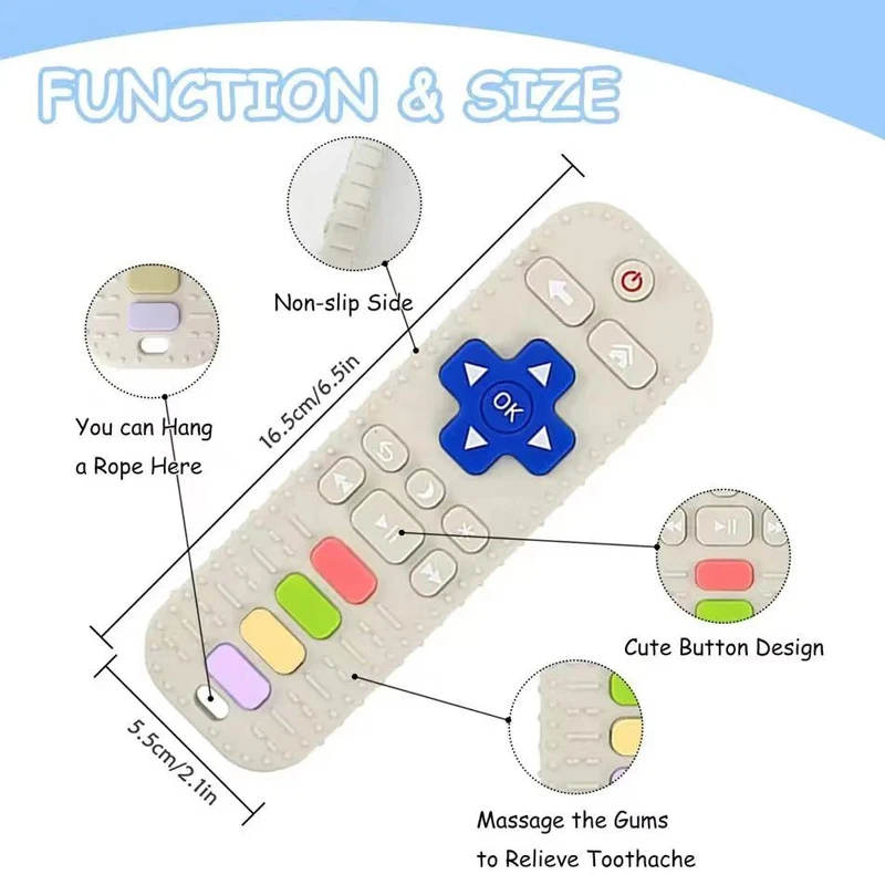 赤ちゃん用シリコンリモコン歯がためリング,給餌防止,食品グレードiii