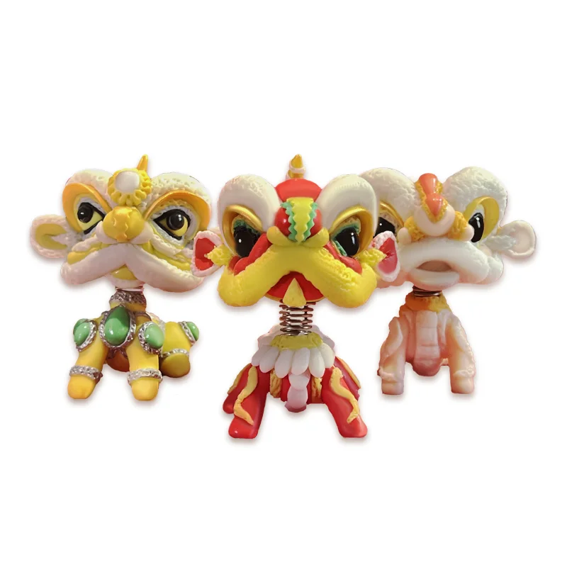 

Creative Home Decor Chinese Dough Sculpture Shaking-head Lion Dance Decoration Crafts Car Ornament Halloween Decorations Gifts