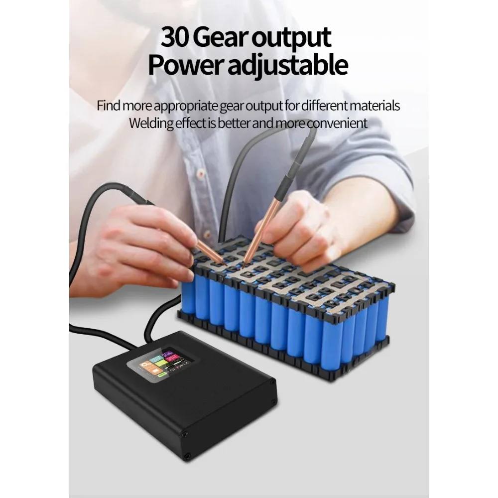 ‌Portable 18650 Lithium Battery Spot Welder Kit with 30-Speed Adjustable Digital Color Display‌