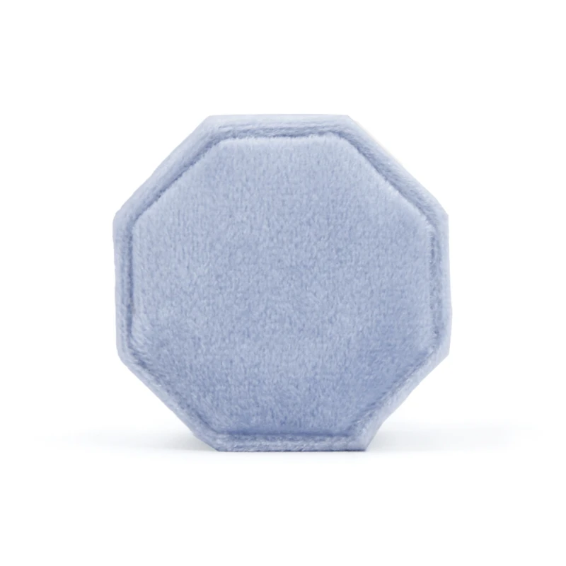 Sky And Earth Cover Octagonal Flannel Ring Box Premium Goose Velvet Jewelry Box Engagement Wedding Ring Mini Ornament Gift Box