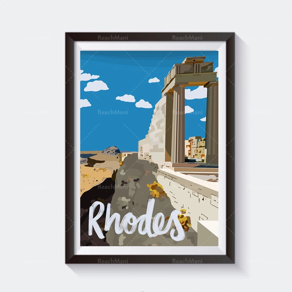 رودس اليونان، سيدني، ميامي، فوكيت تايلاند، سويسرا، ألمانيا، صقلية، جبال الألب، بورنيموث، ملصق سفر روما الفاتيكان #3