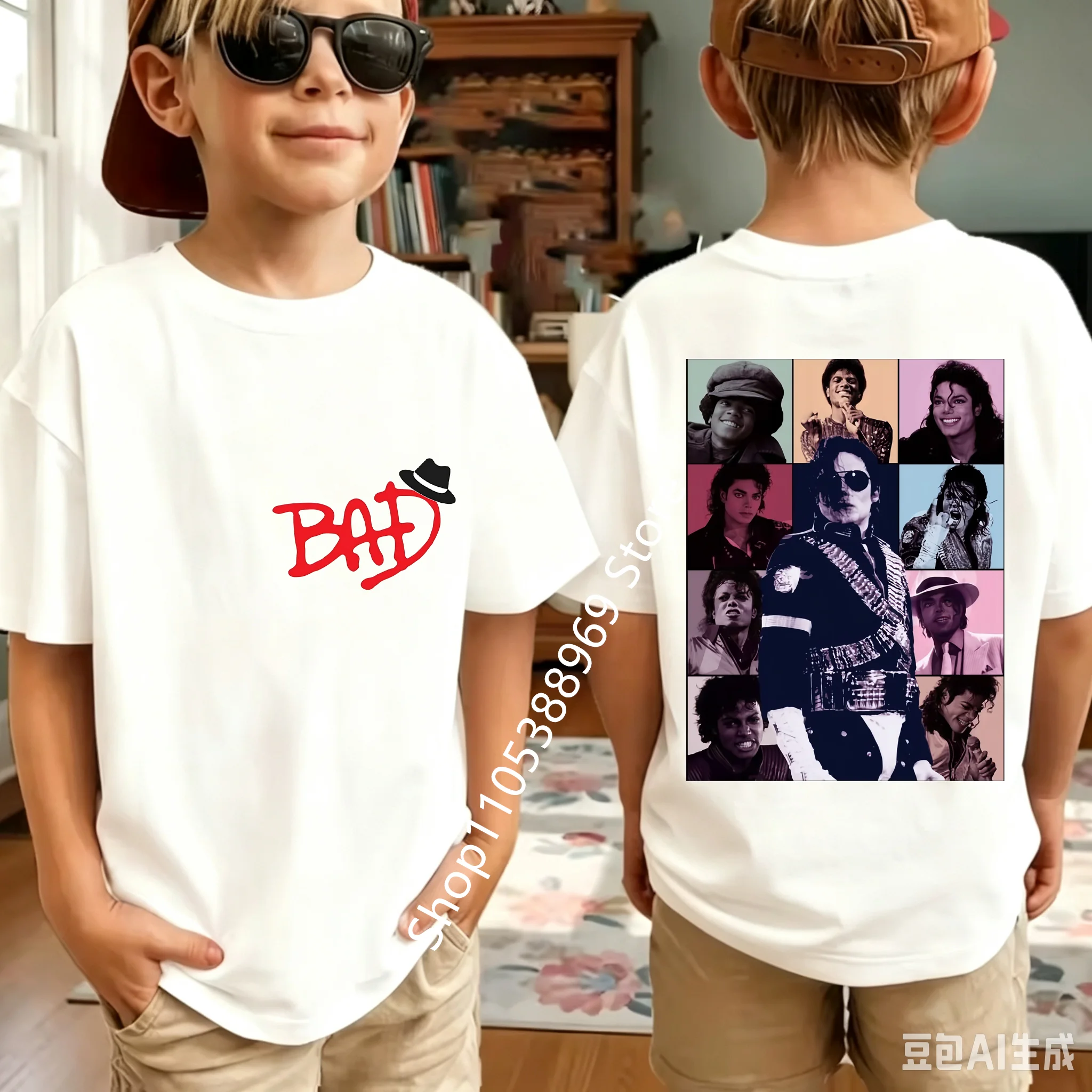 2026 Neues King of Pop Michael Jackson Kinder-T-Shirt, Cartoon-Baumwoll-Oberteile, MJ-T-Shirts für Jungen und Mädchen, Geburtstagsgeschenk – Detail 8