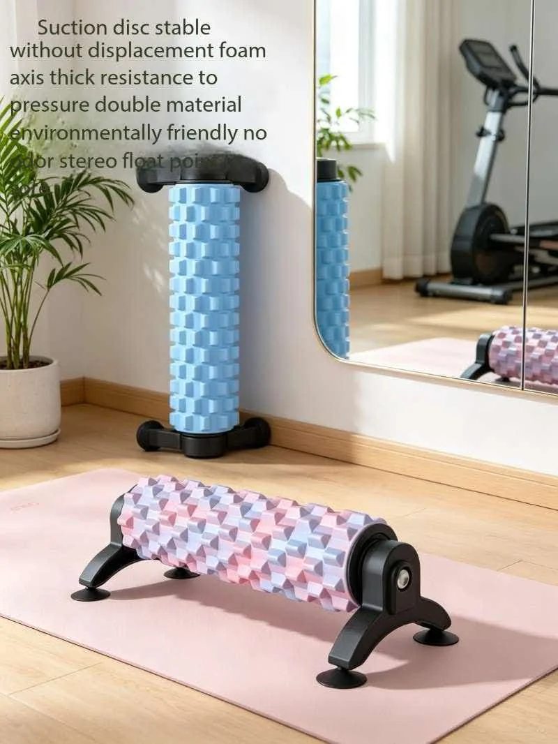 With knob, easy to remove suction cup bracket, foam shaft roller, mace, muscle relaxation massage roller