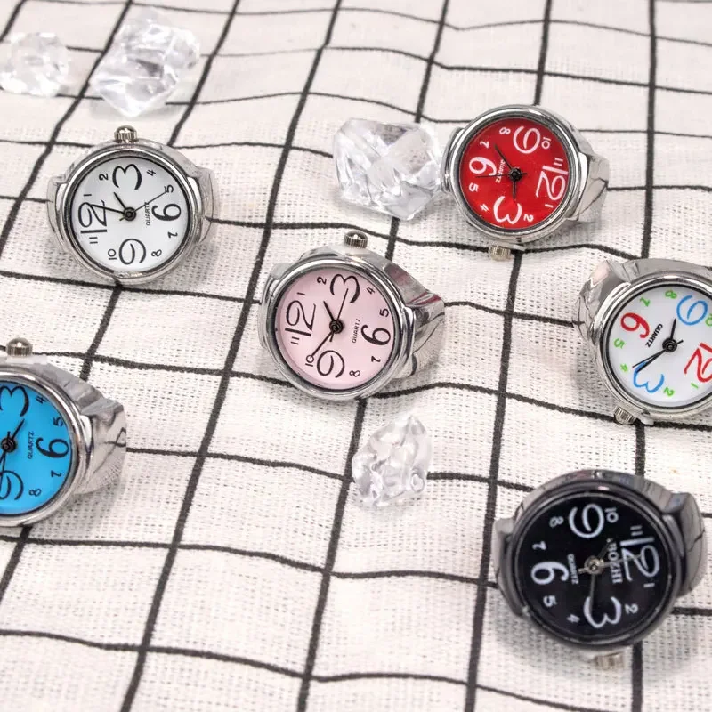 New Ring Watch Hot Selling Creative Arabic Numeral Scale Circular Dial Alloy Shell Finger Couple Men's And Women's Styles