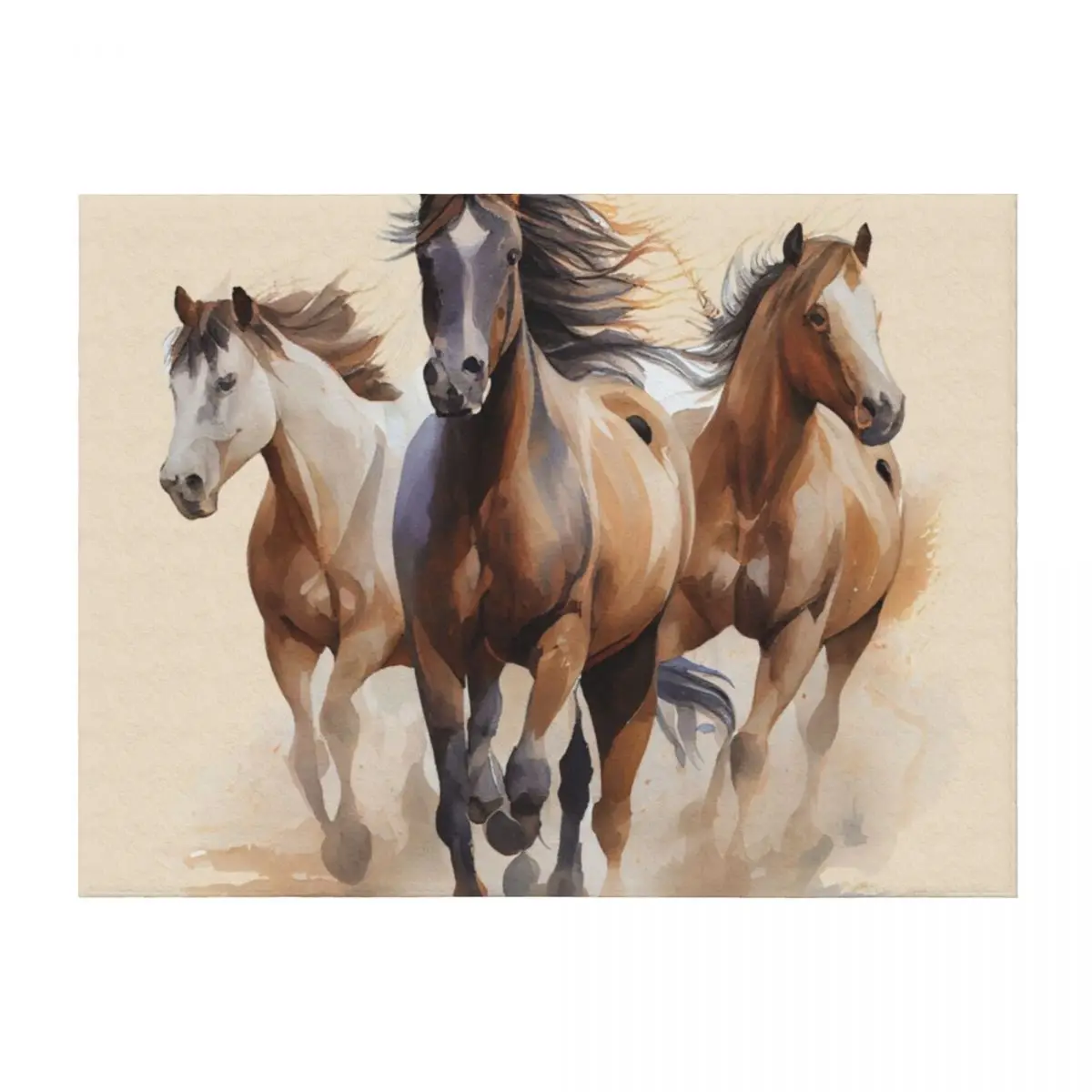 

Wild horses Throw Blanket sofa bed Heavy warm for winter Bed Blankets