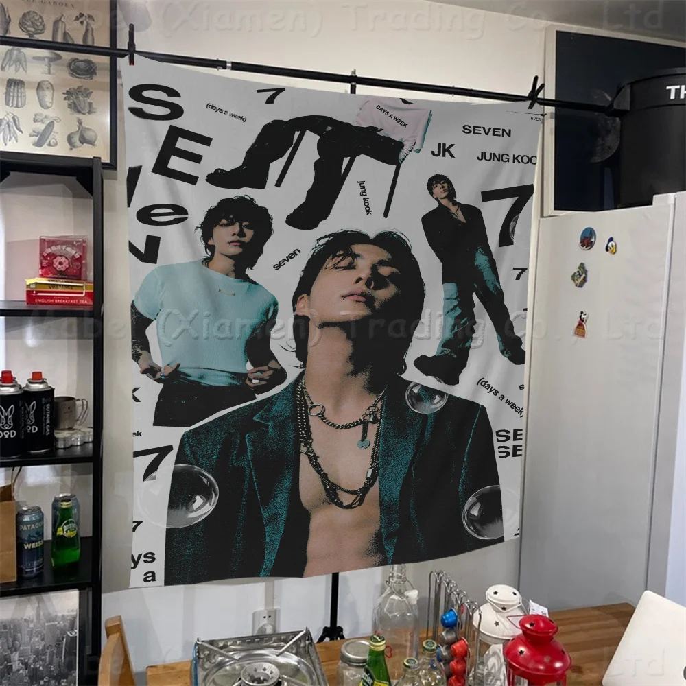 Jung Kook Poster KPOP Printed Large Flag Art Science Fiction Room Home Decor Decor Banner