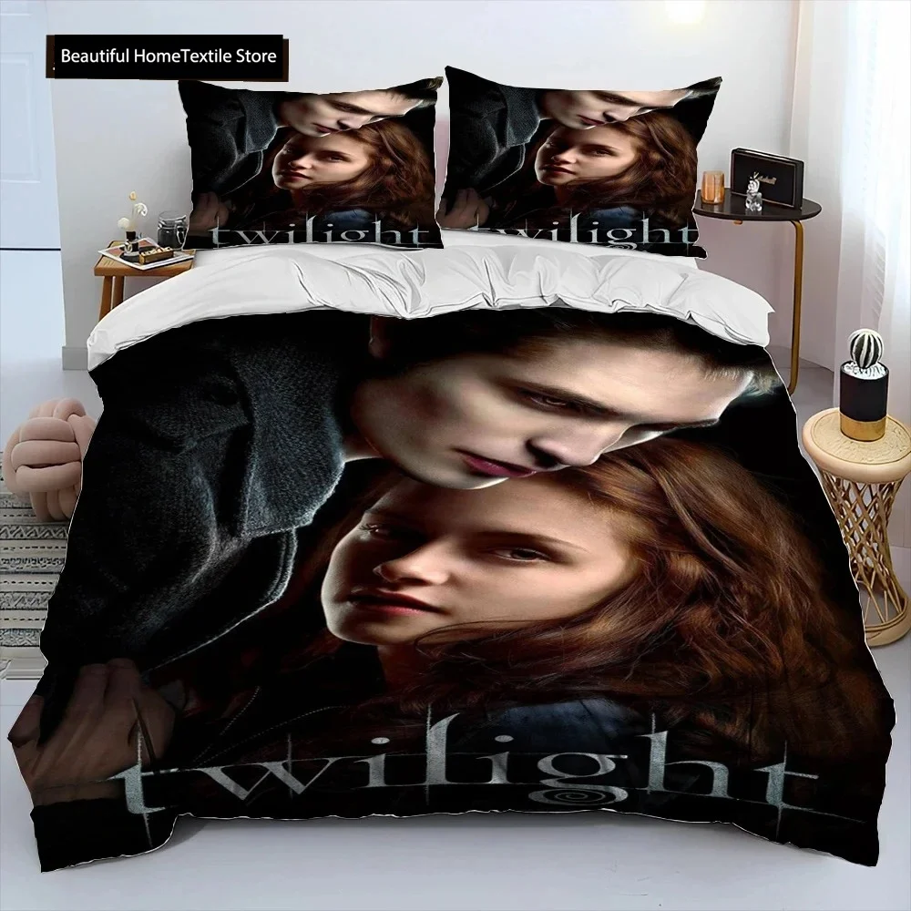 

3D The Twilight Saga HD Printed Comforter Bedding Set,Duvet Cover Bed Set Quilt Cover Pillowcase,king Queen Size Bedding Set Boy