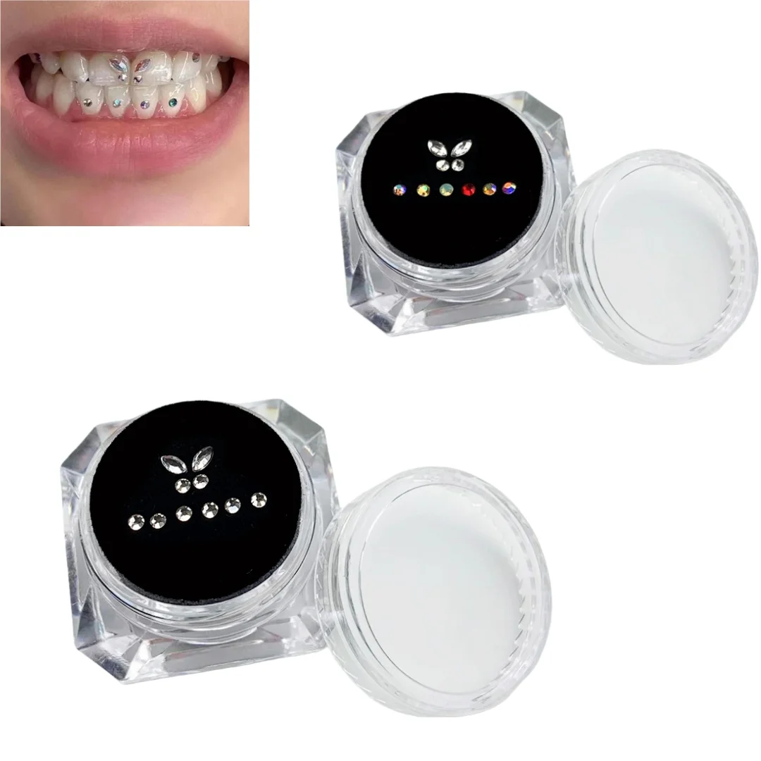 10pcs/box Dental Tooth Gems Combination Butterfly-shaped Round Teeth Diy Decoration Fashion Beauty Tooth Jewelry Ornaments