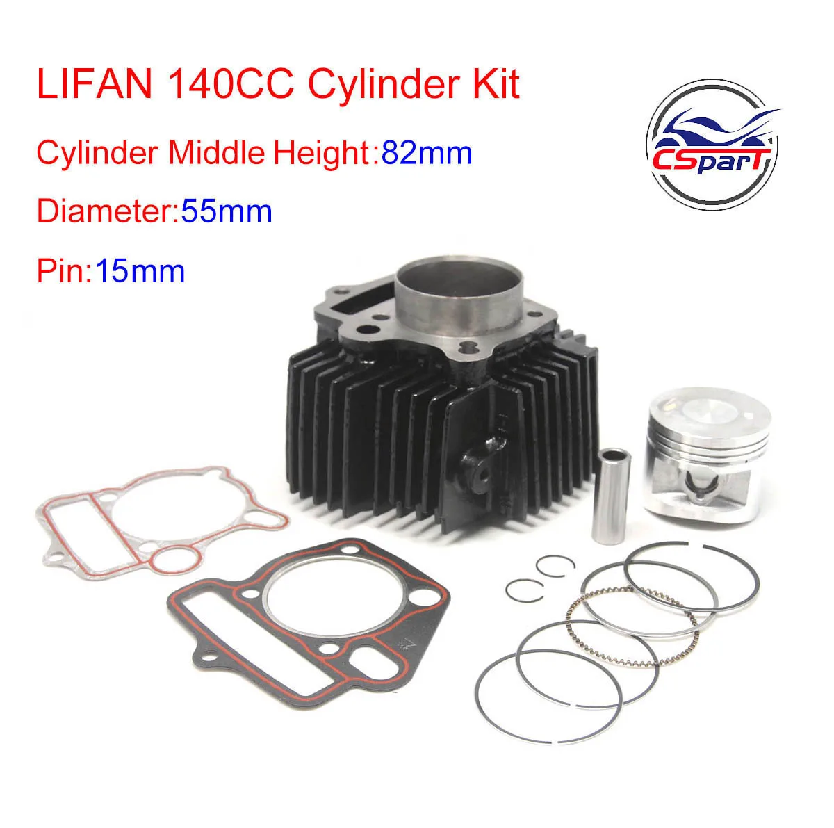 

55MM 15MM 82MM Cylinder kit Lifan 140CC 1P55FMJ Engine Kaya Xmotos Apollo Tmax Pit Dirt Bike Parts