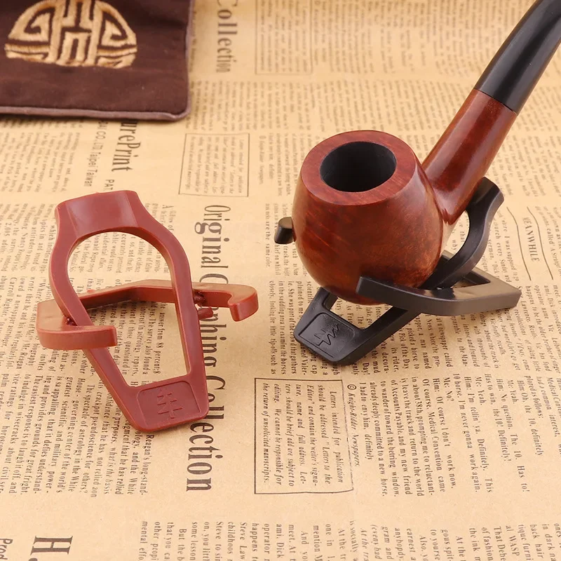 Unique Foldable Stand Smoking Pipe Tobacco Plastic Cigar Pipes Rack Holder Pipe Bracket Ebony Pipe Base Black