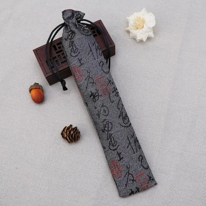 97QD Estilo caligrafía china Ventilador manos plegable Decorativo Bolsa soporte prueba polvo