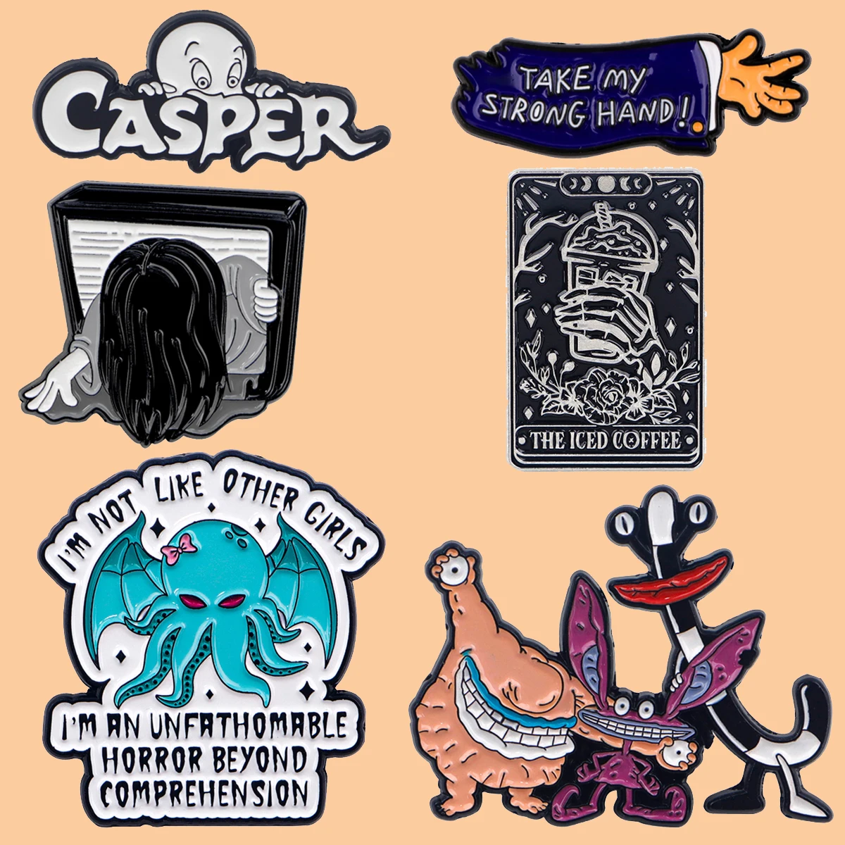 

Horror Film Enamel Pin Lapel Pins Badges On Backpack Metal Brooch Clothes Collar Fashion Accessories Jewelry Gifts