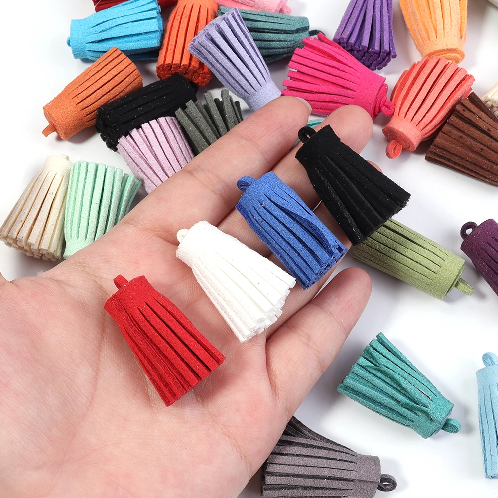 10 قطعة/الوحدة الملونة الكورية الجلد المدبوغ شرابات قلادة لصنع المجوهرات المفاتيح الملابس الأحذية الديكور الحرفية صنع الملحقات #2