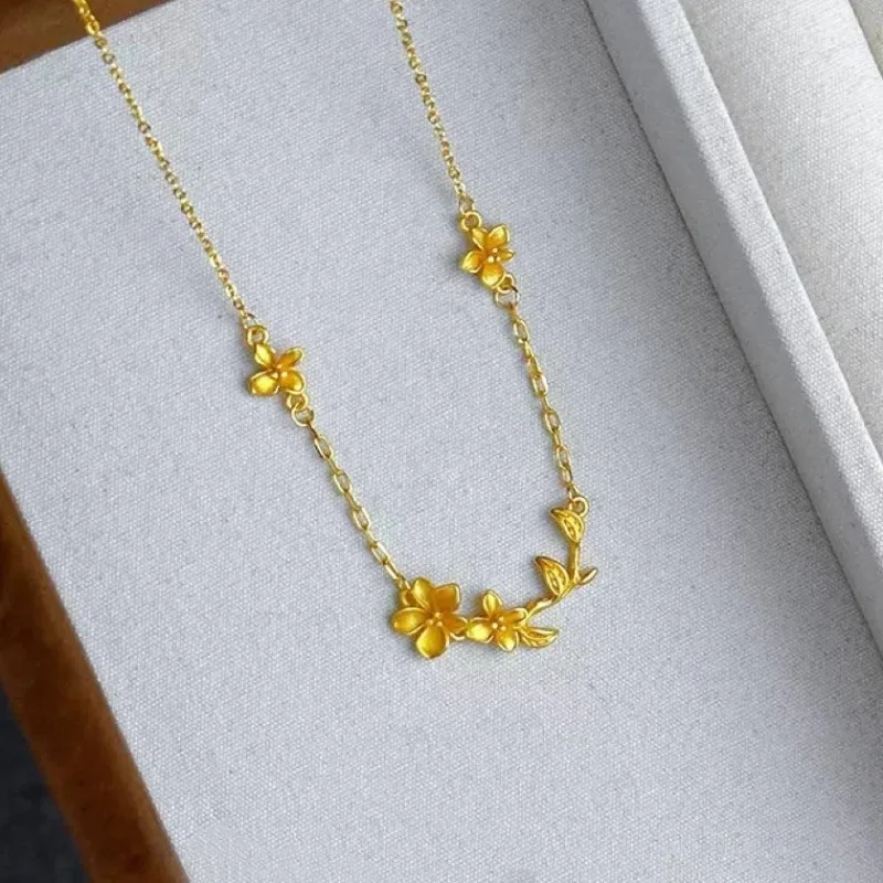 تصميم متخصص بمعنى سوبر خرافي جديد على الطراز الصيني فرع أوراق الأوركيد الخصبة على شكل زهرة الترقوة قلادة رائعة للنساء