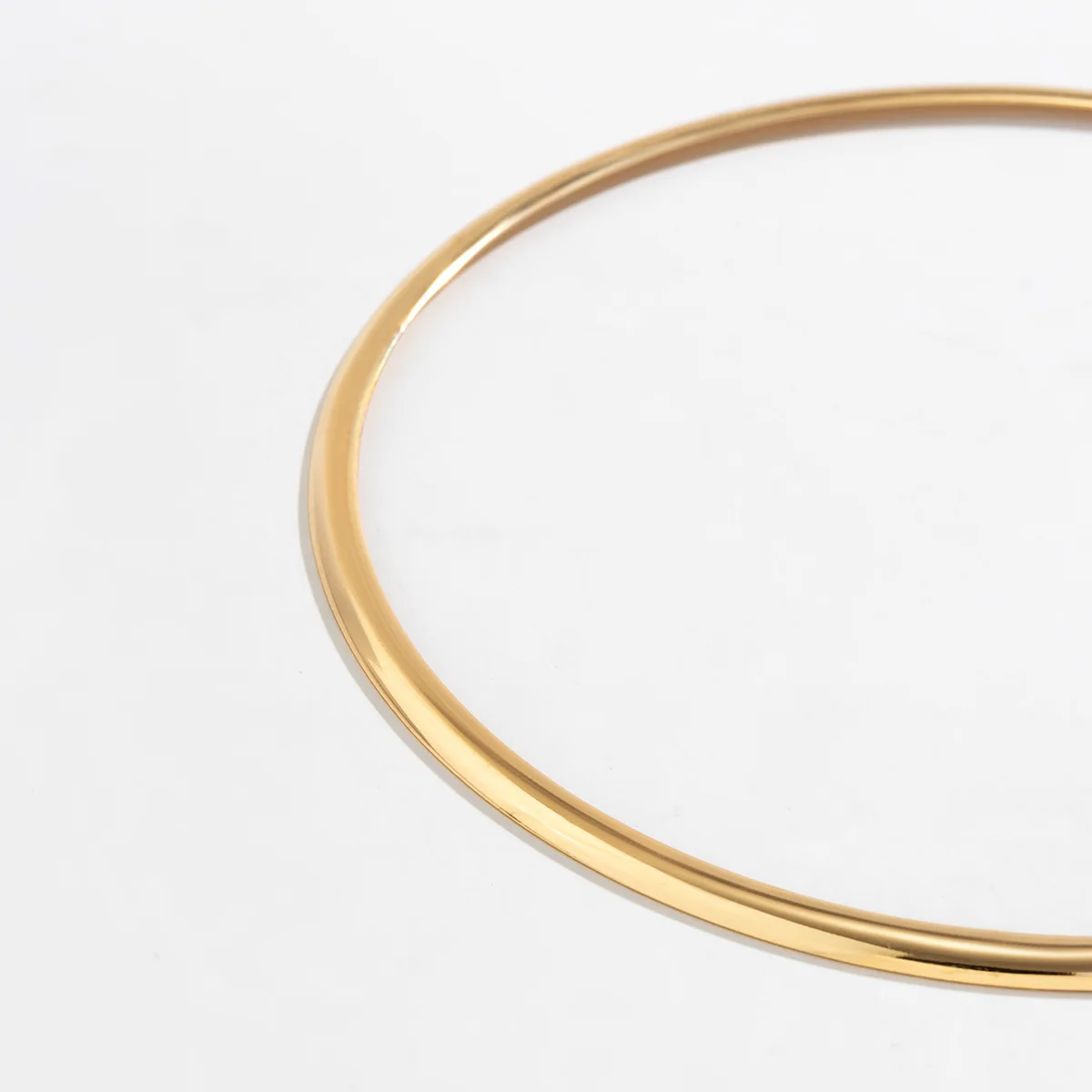 

Vintage Iron Metal Choker Necklace for Women Goth Gold Plated Smooth Adjustable Chain Fashion Jewelry