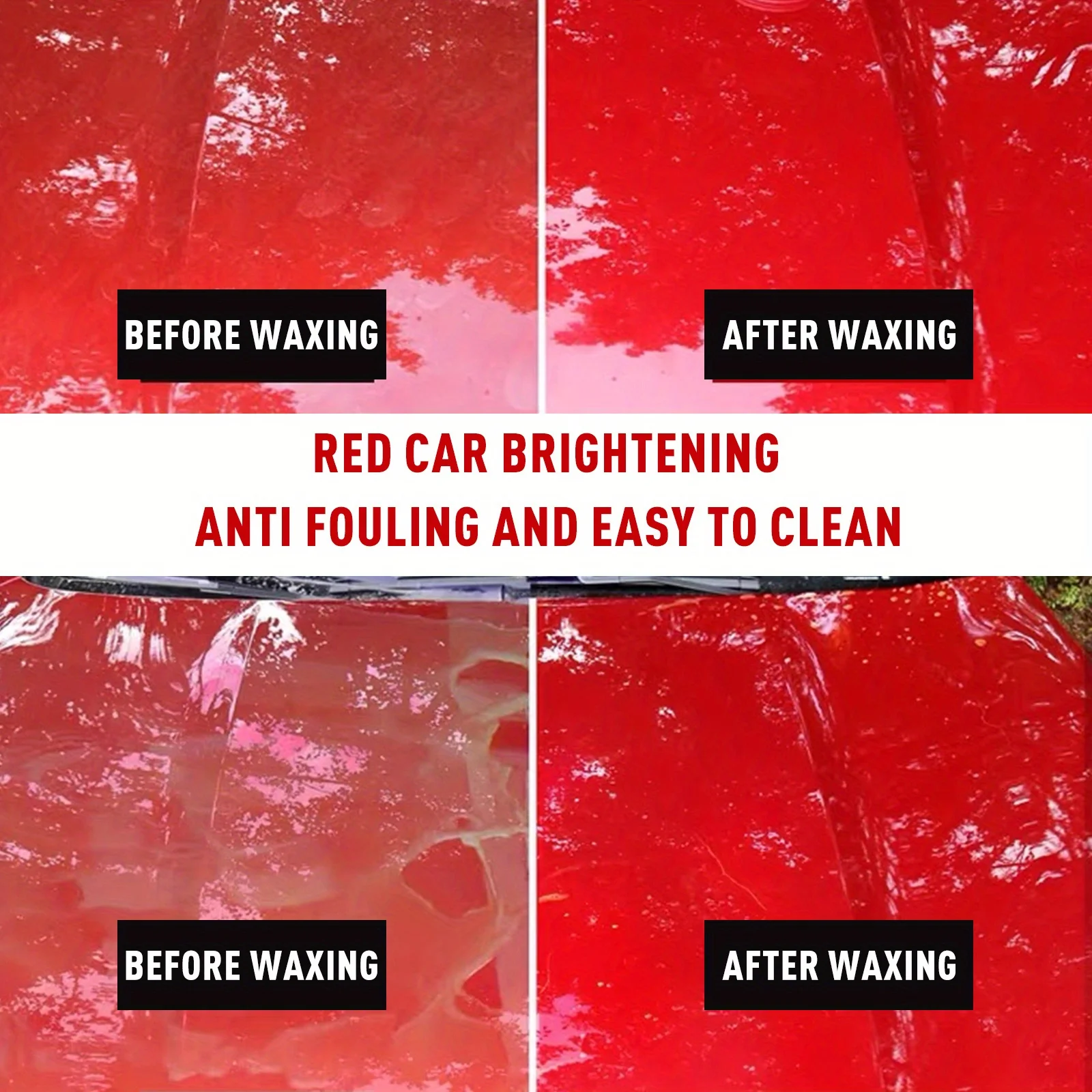 TIGER RUN Red Special Car Wax Nano Coating For Red Auto Paint Scratch Repair Gloss Enhancer Long Lasting Vehicle Care Paste