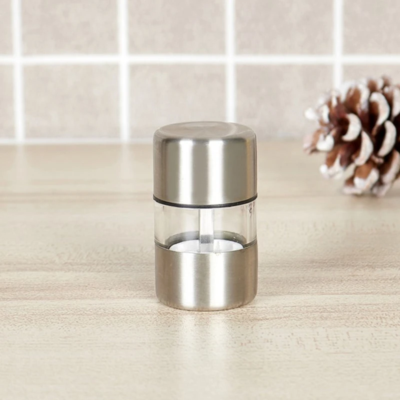 1Pc Kitchen Stainless Steel Manual Salt Pepper Grinder Portable Mill Grinder