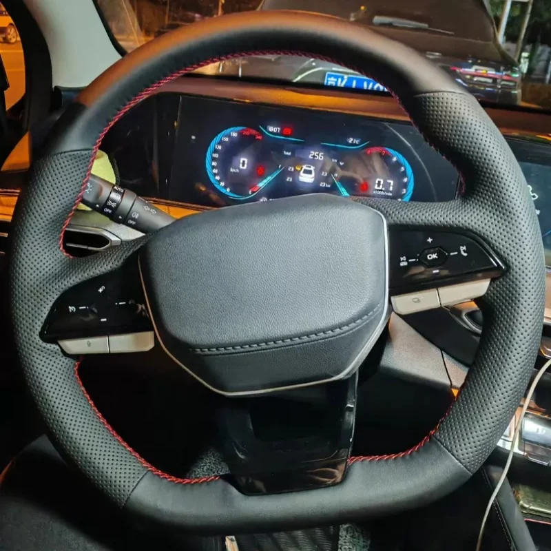 Car Steering Wheel Microfiber Leather Hand-Sewn For Changan CS35 CS55 CS75PLUS Ruicheng CC Yidong PLUS Blue Whale Accessories