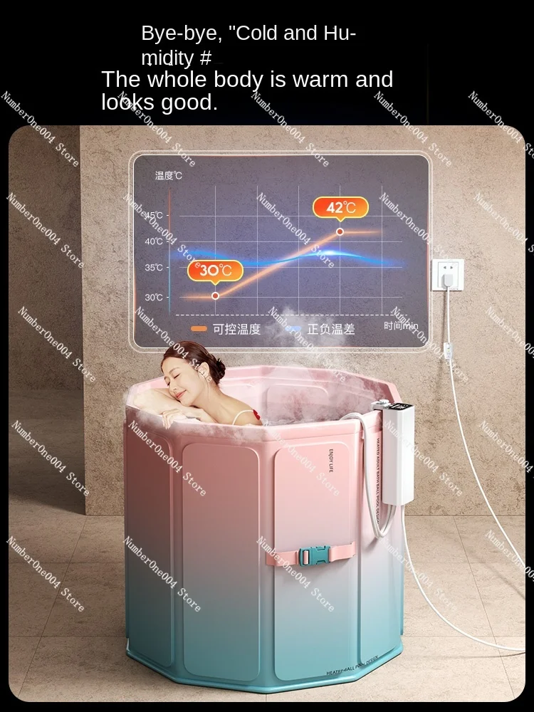 Bath thermostatic heater, water circulation heater, bath tub, folding bathtub, bathtub, heating while soaking safe