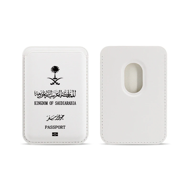 Ulepszony magnetyczny portfel ze skóry PU dla MagSafe iPhone13 14 15 16Pro Luksusowy pokrowiec na kartę paszportową Arabia Saudyjska — zdjęcie produktu 5