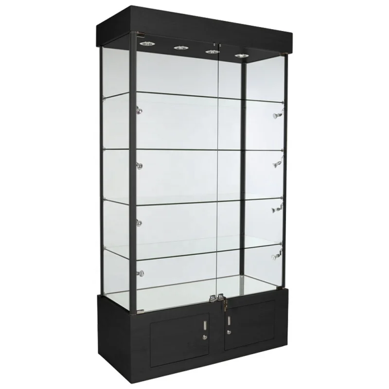 custom led glass jewelry display cabinet gabinete para shop gemstone showcase de fumaca alta qualidade 01