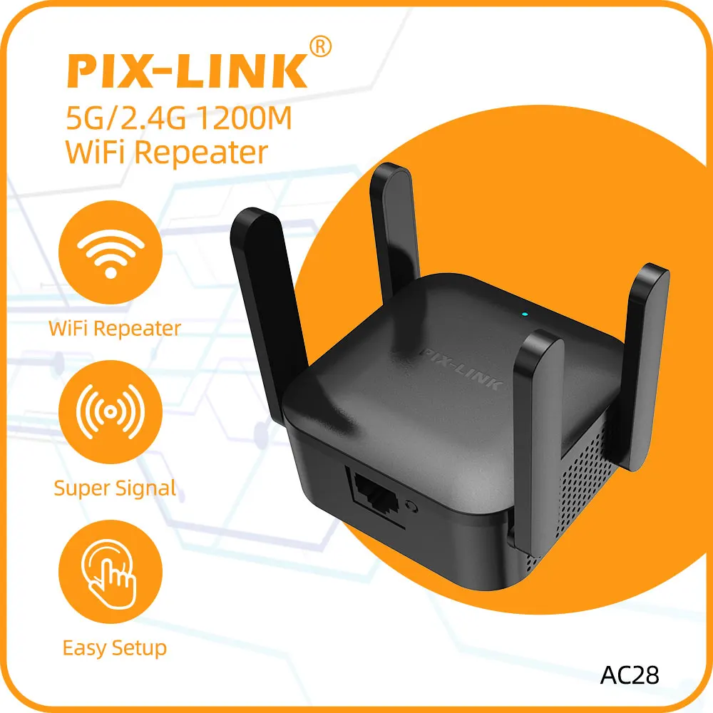PIX-LINK AC281200mbps Wireless Repeater Dual Band Wifi Extender WIFI Router Portable Long Range Wireless Amplifier wifi Booster