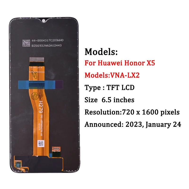 6.5'' For Huawei Honor X5 X 5 VNA-LX2 LCD Display Touch Panel Digitizer Replacement Parts For Honor X5 LCD With Frame