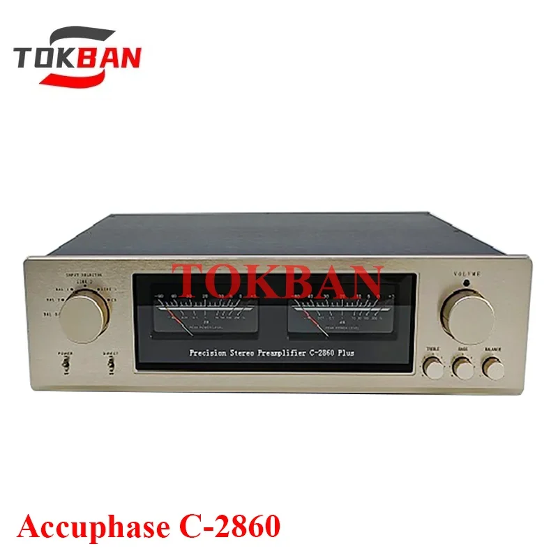 Tokban Reference Accuphase C2860Plus Preamplifier Fully Balanced XLR Preamp Treble Bass Adjustable Vu Meter HIFI Preamplifier