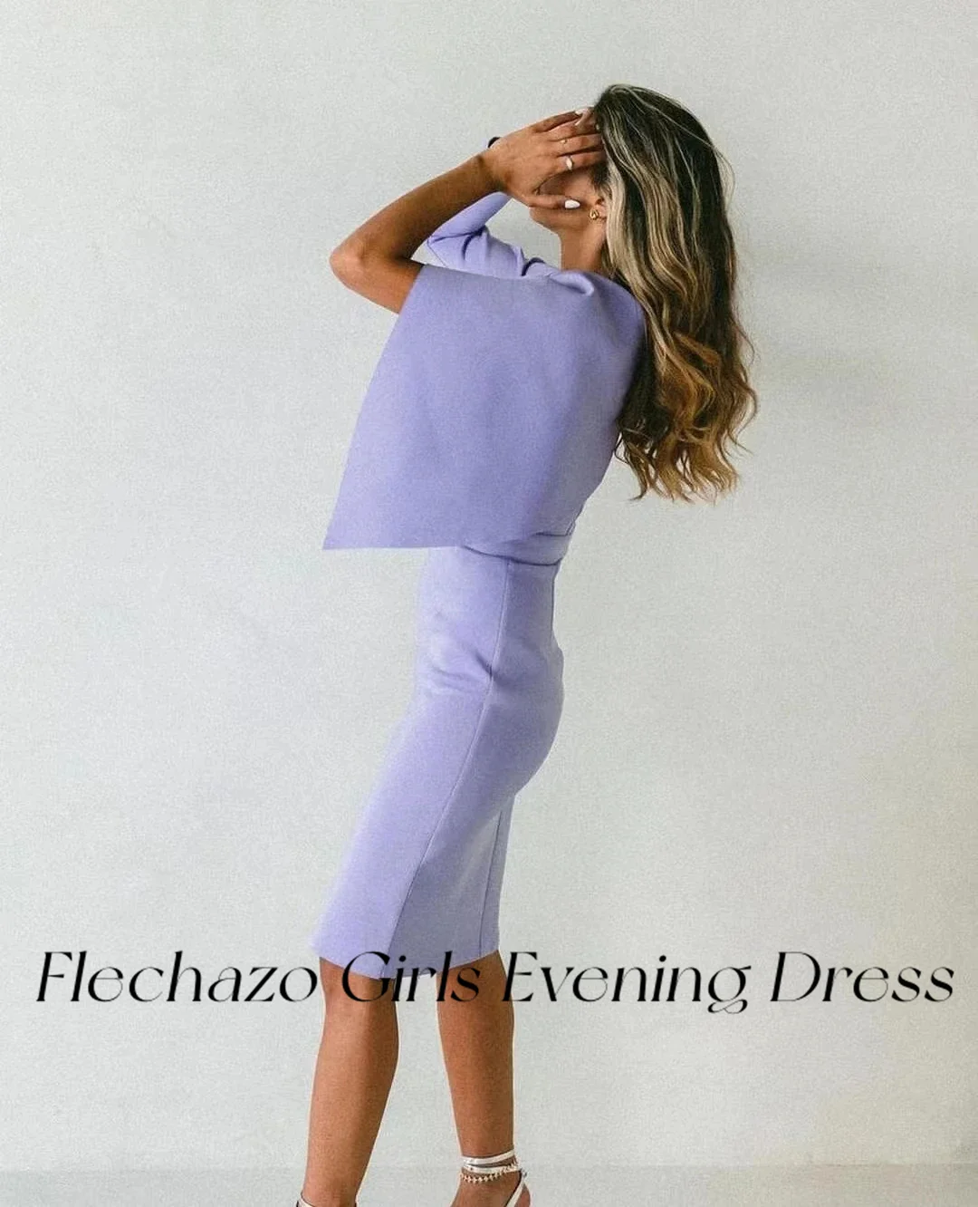 Flechazo-vestidos de noite femininos, um ombro, até o joelho, festa de casamento formal, vestido simples, roxo, 2024