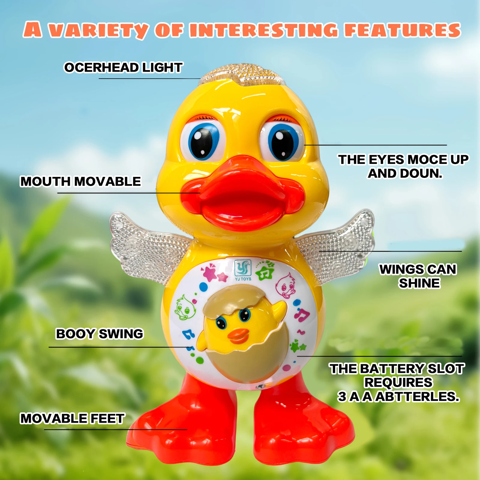 لعبة بطة متأرجحة للرقص اللطيف للأطفال، صوت كهربائي وخفيف، هدية للأطفال