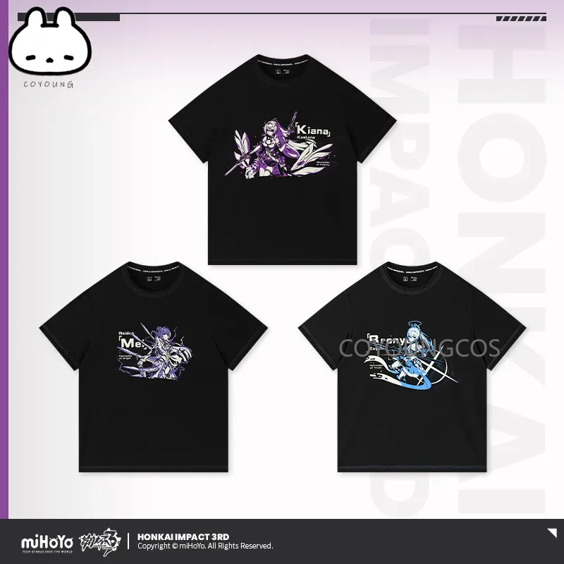 

【Genuine】 Honkai Impact 3rd Herrscher of Truth Bronya Raiden Mei T-shirt Clothing Leisure Top Cosplay Gift for Anime Lovers