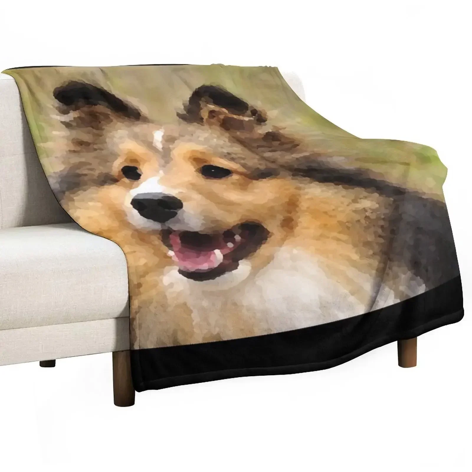 

Sheltie in the Nature Throw Blanket Blankets For Sofas anime Soft Big Blankets