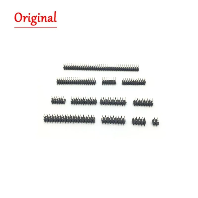 10PCS SMT 1.27mm 1.27 Double Row Male Breakaway PCB Board Pin Header Connector Pinheader 2*3/4/5/6/7/8/10/12/15/20/40p 3-50P