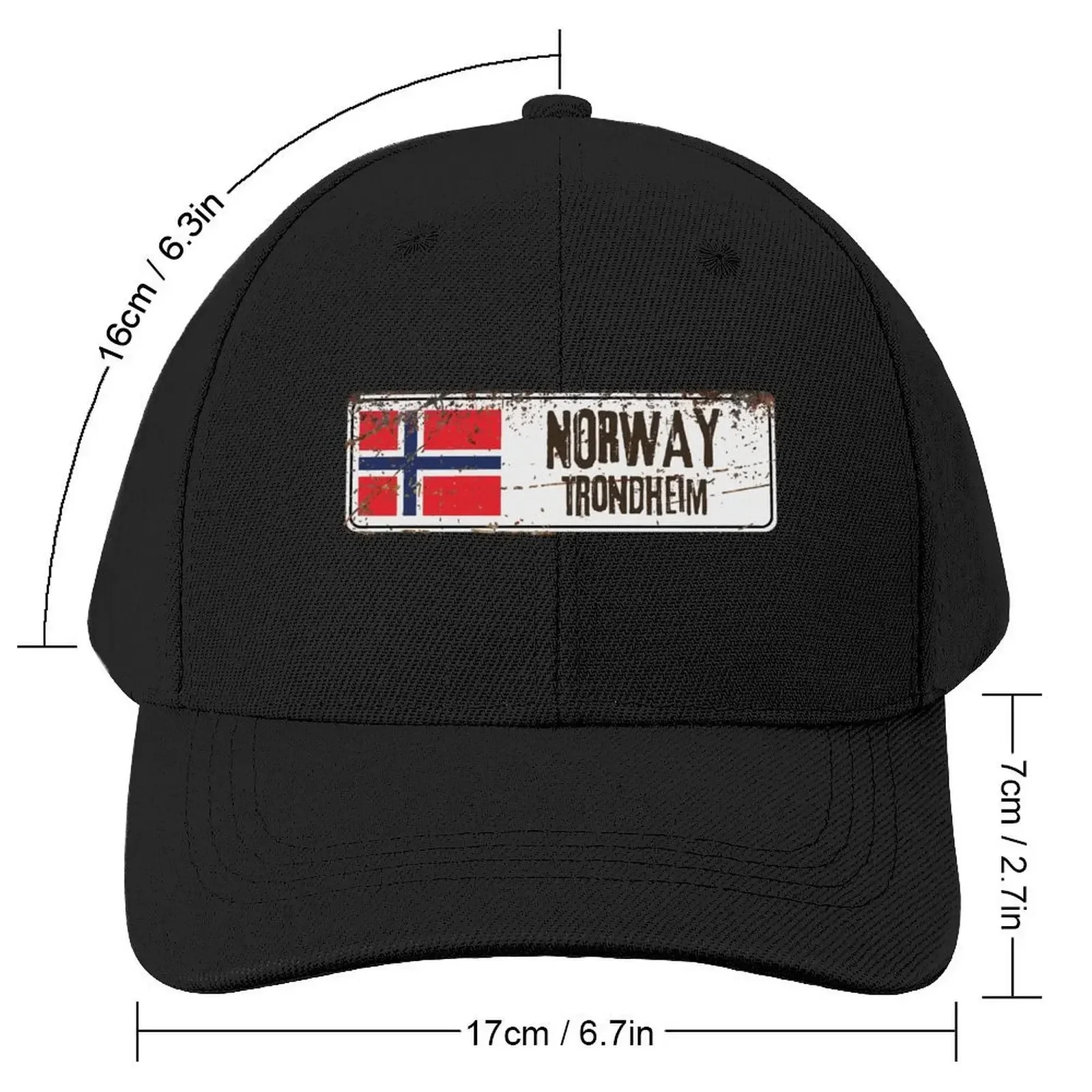 Trondheim Norway Flag Vintage Design Baseball Cap Ball Cap Hat Man For The Sun Horse Hat birthday Caps Male Women's