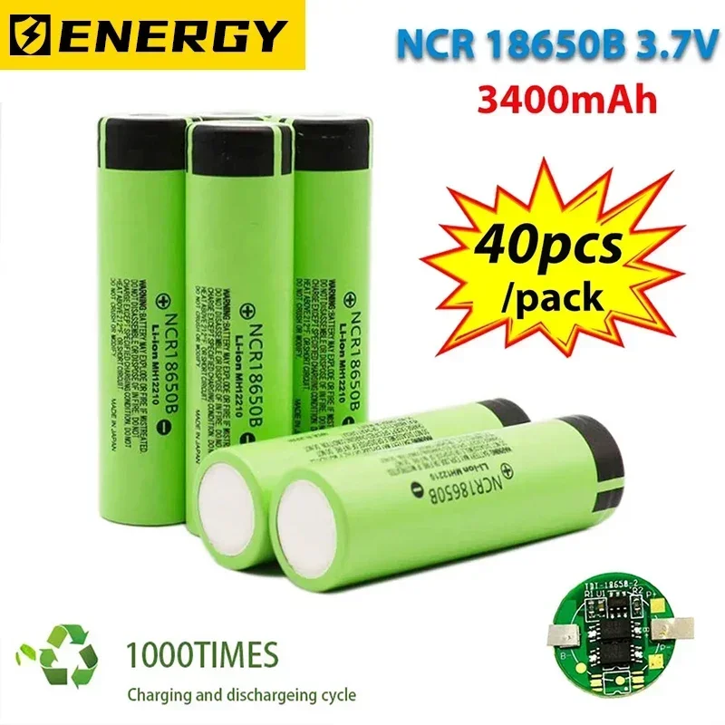 100% Original NCR18650B Charge BatterNew 3.7V 3400mah 18650 Lithium Rechargeable Battery For Flashlight Toy Car Camera batteries