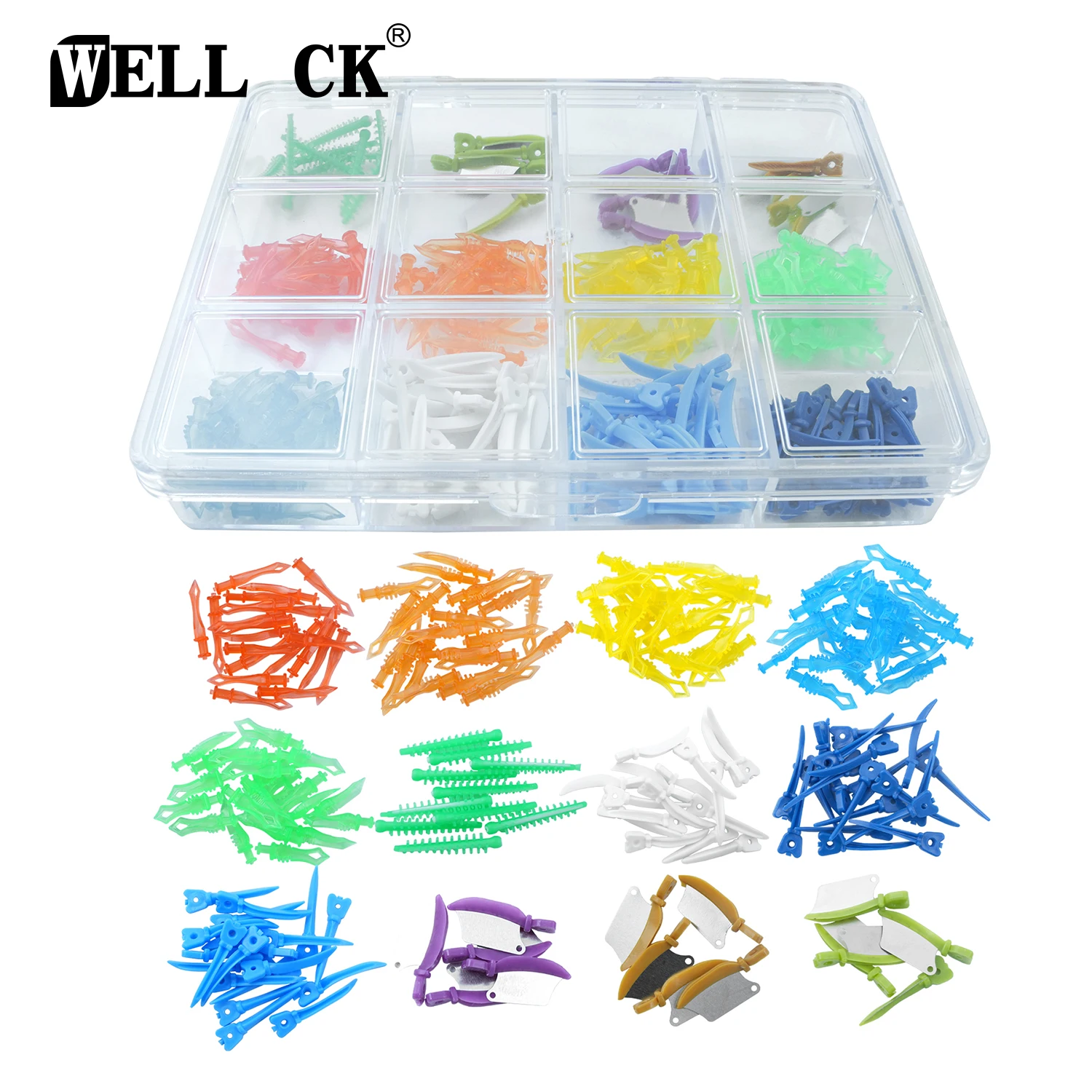 185Pcs/Set Dental Interdental Wedge Kit Tooth Gap Wedge Adaptive/Diamond/Tulwar Wedges Wedge Guard With Metal Dentistry Material